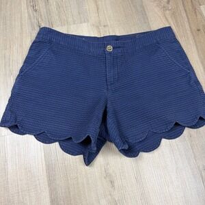 Womens Lilly Pulitzer-The Buttercup Short/Blue/Scalloped Hem Shorts ~ Size 6